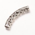 Fémgyöngy - antik ezüst - 37x4 mm - filigrán henger