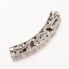 Fémgyöngy - antik ezüst - 37x4 mm - filigrán henger