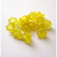   Lucite virágkehely gyöngy, harangvirág  - 10x6 mm - sárga