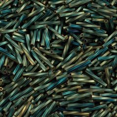   Miyuki 12 mm csavart szalmagyöngy - #2008 -  Matte Metallic Patina Iris   - 10 gr