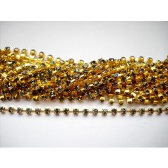 Strasszlánc - 2,8 mm - smoke grey -arany - 25 cm