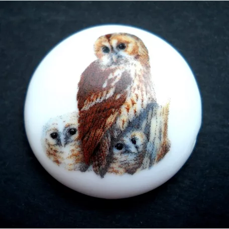 Porcelán kaboson - 30 mm - baglyok 1#