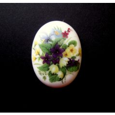 Porcelán kaboson - 40*30 mm - tavaszi csokor 2#