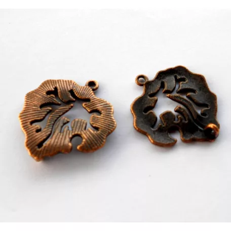 Leaf charm - 30*28 mm - copper