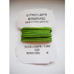 Sujtás zsinór - 3 mm - fényes - citromzöld (#39) 