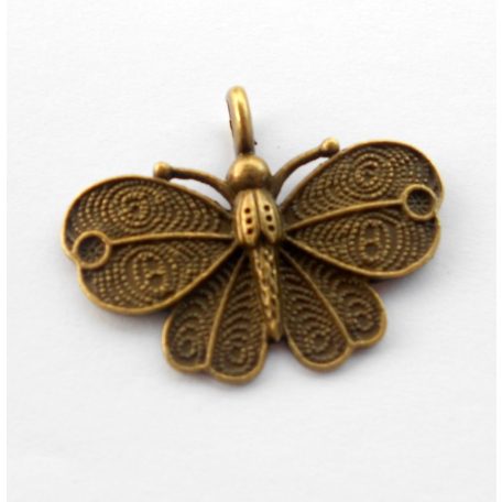 Pillangó medál - 40x32 mm - bronz