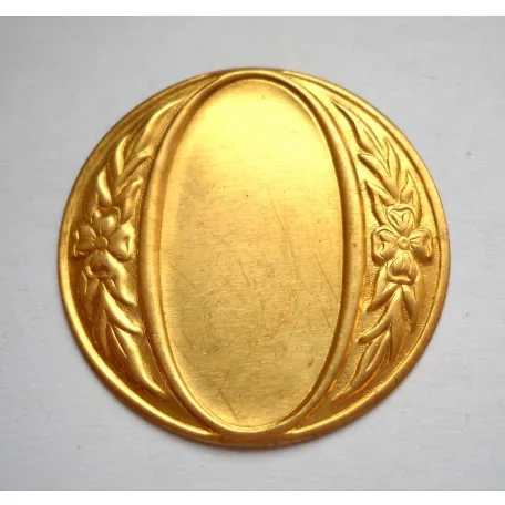 Brooch base no pin - brass stamping - 34 mm for stones 30x15 mm