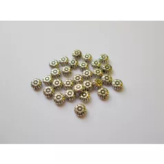 Fémgyöngy  - 7 mm - antik ezüst virág