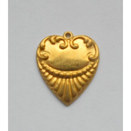 Brass heart stamping - 28x22 mm 