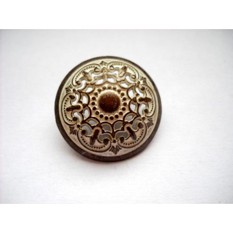 Antique finish metal shank button - 23 mm - patina