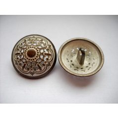 Antique finish metal shank button - 23 mm - patina