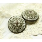 Antique finish metal shank button - 23 mm - patina