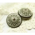 Antique finish metal shank button - 23 mm - patina