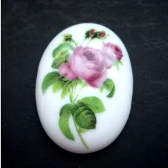 Porcelán kaboson - 40*30 mm - rózsák 6#