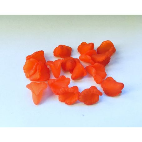 Lucite virágkehely gyöngy - 14 mm - sötét narancs