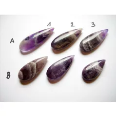   Amethyst cabochon/ pendant bead  - 45-30*15 mm (side-to-side driller on top)