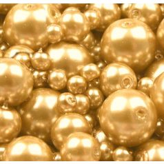 Czech glass pearl - 4 mm - 50 pcs/pack - light gold