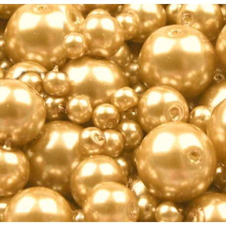 Czech glass pearl - 4 mm - 50 pcs/pack - light gold