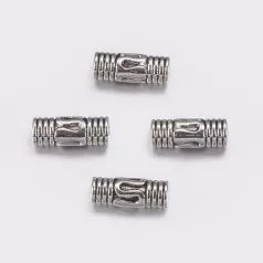 Fémgyöngy  - 11 mm - antik ezüst diszk