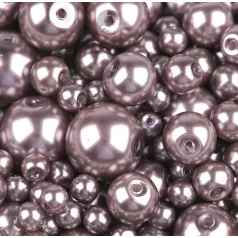 Czech glass pearl - 12 mm - 4 pcs/pack - taupe
