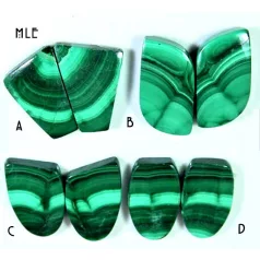  Malachit kaboson - összeillő pár - vegyes méret (MLE A-D)