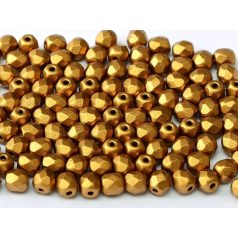 Cseh csiszolt gyöngy - 4 mm - Brass Gold  - #01740