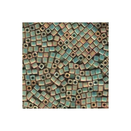 Miyuki 1,8 mm cube - #2035 -  Matte Metallic Khaki Iris  - 10 gr