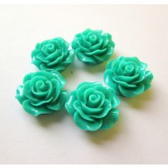Akril rózsa kaboson -  20 mm - türkiz