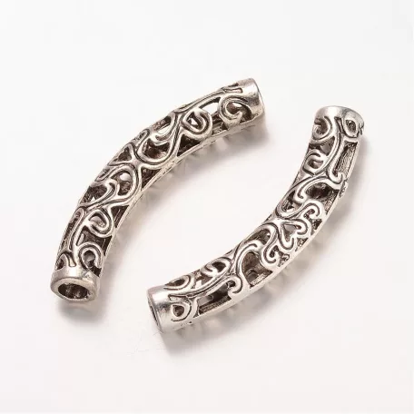 Fémgyöngy - antik ezüst - 36,5x6x5 mm