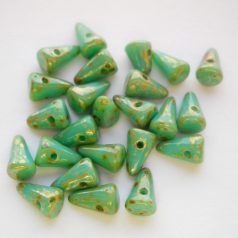 Cseh tüske - 8*5 mm - türkiz bronz picasso