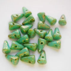 Cseh tüske - 8*5 mm - türkiz bronz picasso