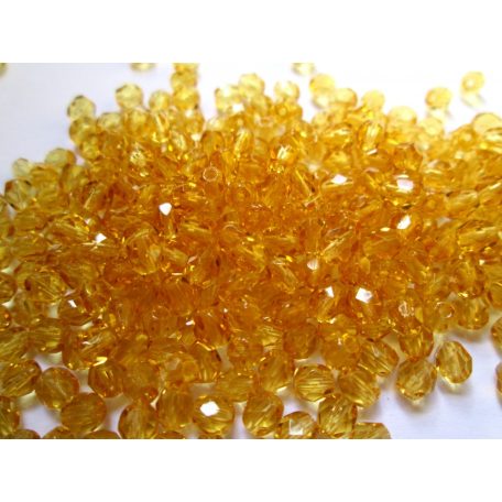 Cseh csiszolt gyöngy - 4 mm - Topaz #10040