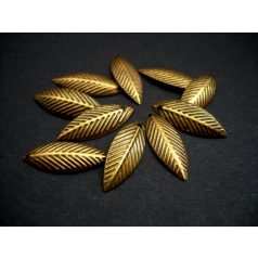 Brass leaf charm - 20*8 mm