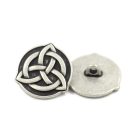 Kerek  kelta mintás fémgomb - 22 mm - antik ezüst