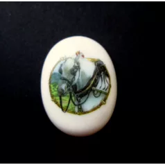 Porcelán kaboson - 40*30 mm - lovak 2#
