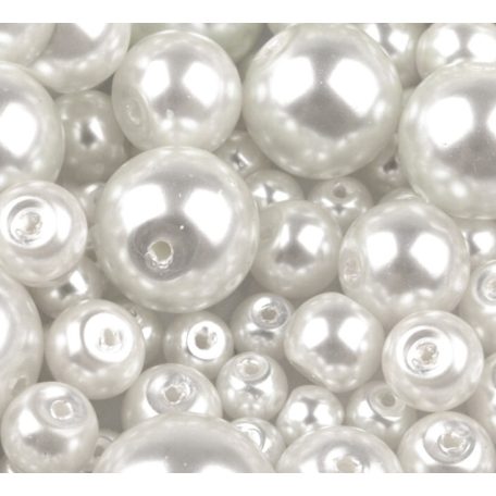 Czech glass pearl - 12 mm - 4 pcs/pack - white
