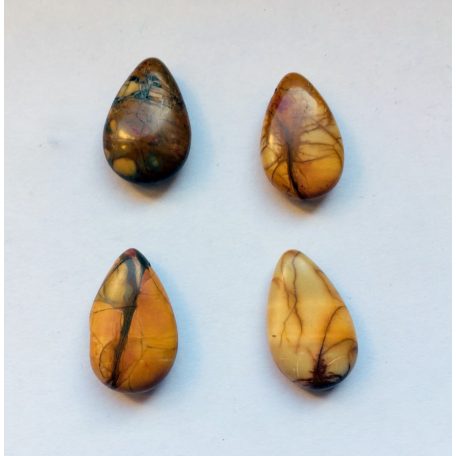 Picasso jáspis csepp alakú kaboson - 20*12 mm