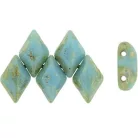 Gemduo 8x5 mm - Blue Turquoise Silver Picasso - #TP63030 - 5 gr (34 db)