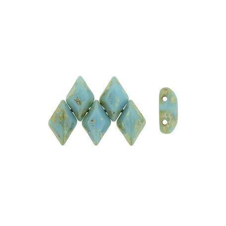 Gemduo 8x5 mm - Blue Turquoise Silver Picasso - #TP63030 - 5 gr (34 db)