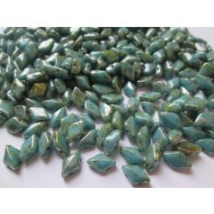   Gemduo 8x5 mm - Blue Turquoise Silver Picasso - #TP63030 - 5 gr (34 db)