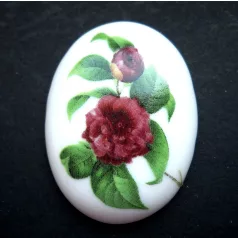 Porcelán kaboson - 40*30 mm - kamélia