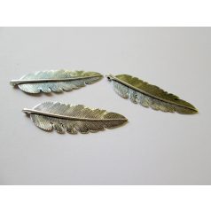 Charm - feather -  42*16 mm - copper