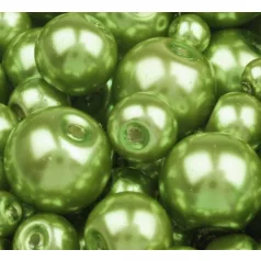 Czech glass pearl - 12 mm - 4 pcs/pack - green peas
