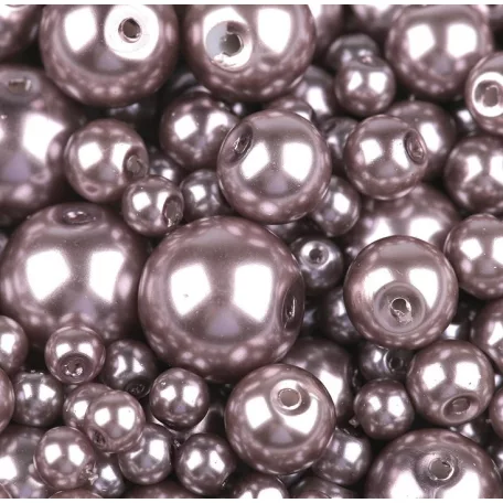 Czech glass pearl - 6 mm - 25 pcs/pack - taupe
