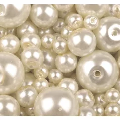 Czech glass pearl - 12 mm - 4 pcs/pack - cream