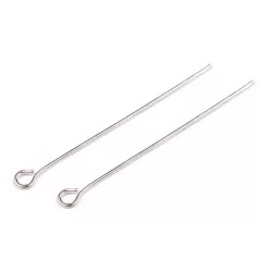 Eyepins - silver - 40 mm - 25 pcs