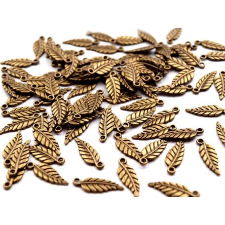 Charm - feather - réz - 20*6 mm