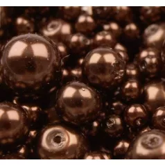 Czech glass pearl - 12 mm - 4 pcs/pack - coffee