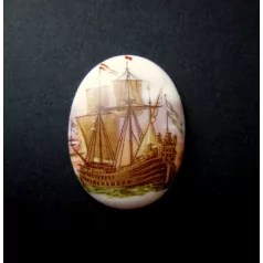 Porcelán kaboson - 40*30 mm - hajók 6#