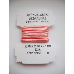 Sujtás zsinór - 3 mm - fényes - hamvas rózsa (#19) 